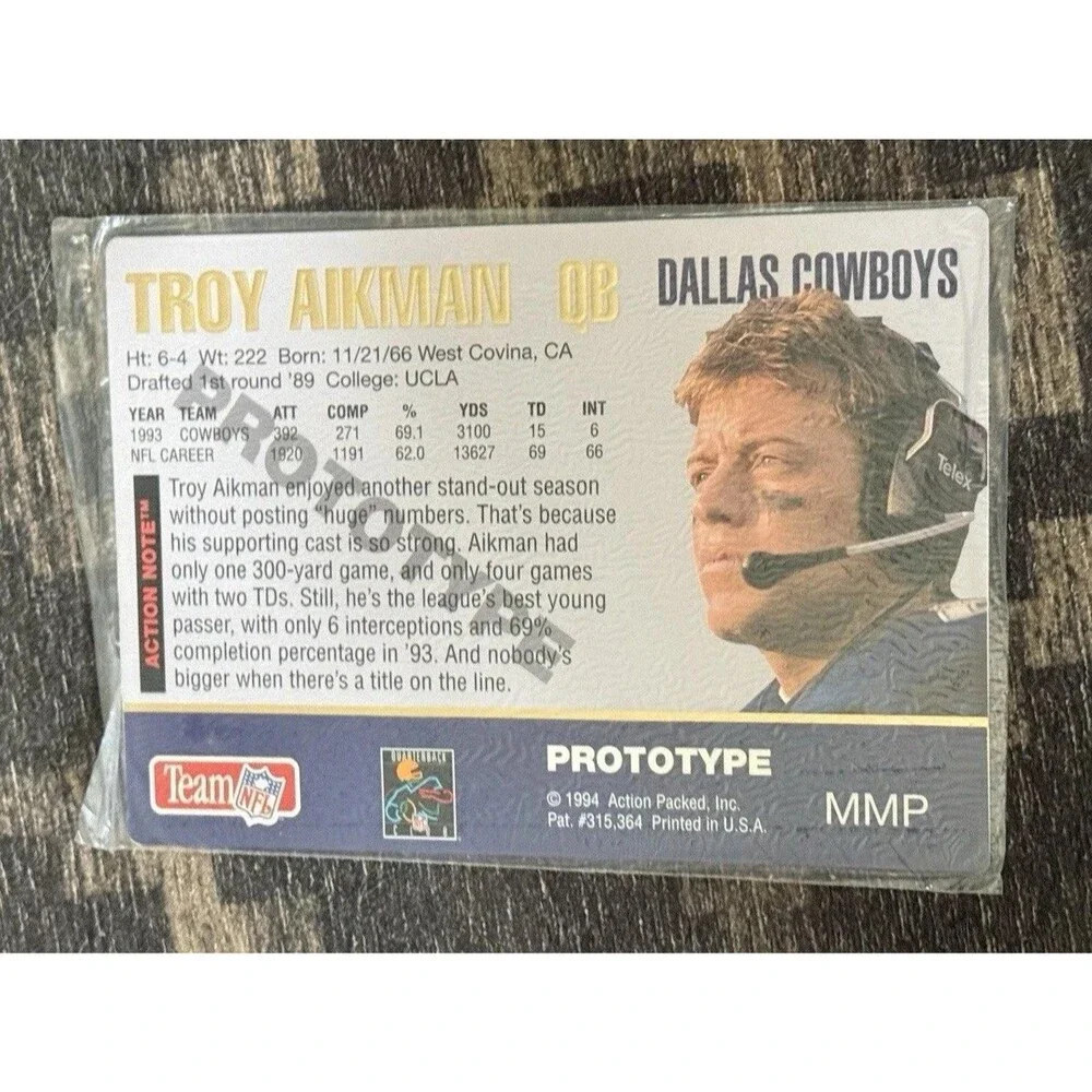 1994 Action Packed - Deluxe Mammoth Troy Aikman #MMP
